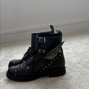 Fendi studded combat boots size 38